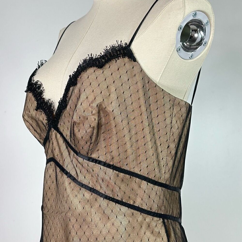 ABS Allen Schwartz Dress Lace Overlay Sz 8 Coquette Fairy Whimsy Goth Date Night - Picture 6 of 11